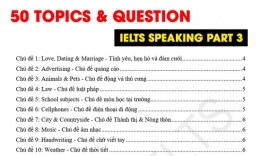 IELTS Speaking Part 3: 50 Chủ đề và Câu hỏi hay gặp nhất